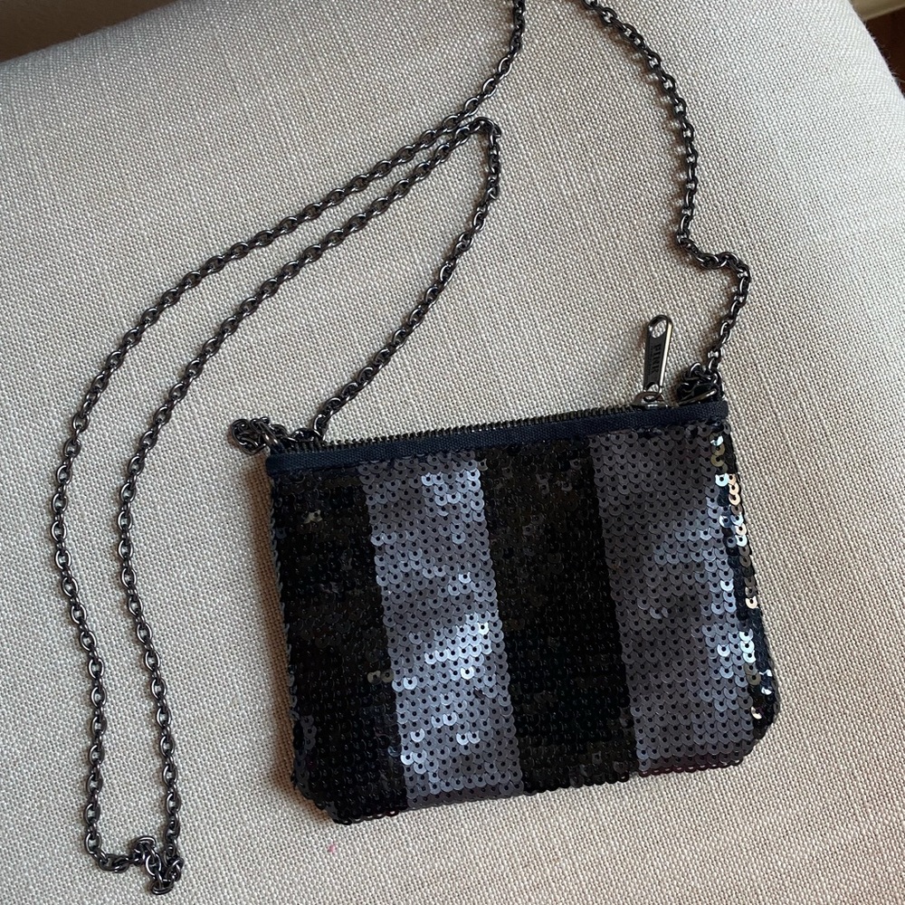 Vintage VS PINK Small Sequin Purse with PINK logo interior 🖤